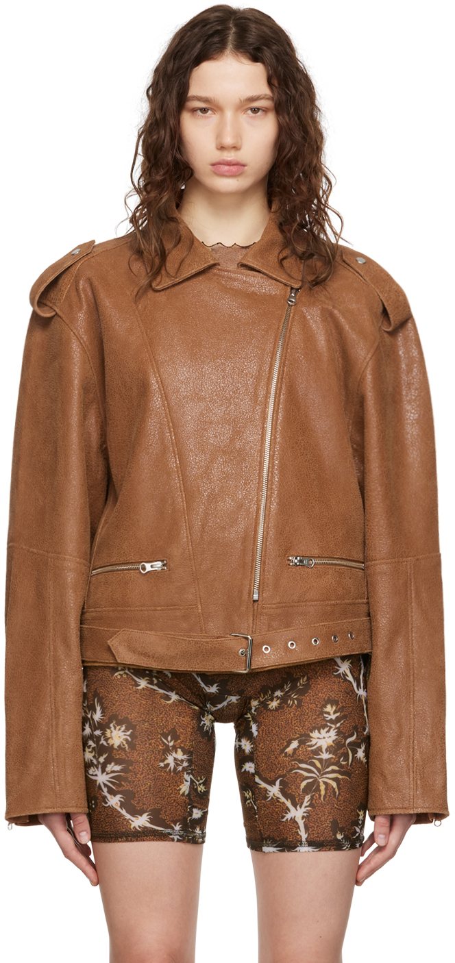 KNWLS Brown Juku Leather Jacket