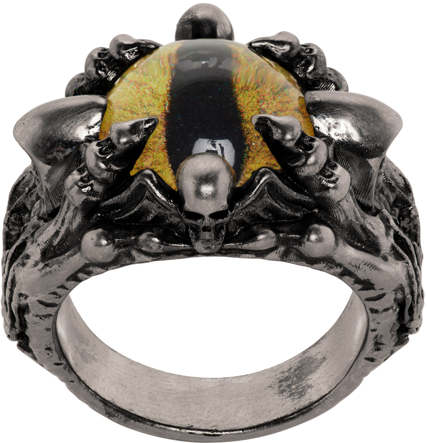 Ssense Uomo Accessori Gioielli Anelli Silver & Yellow Journey Charms Ring 