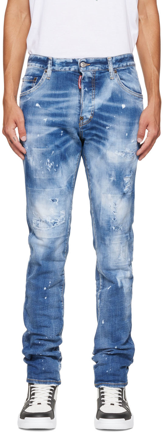 Blue Bleached Cool Guy Jeans by Dsquared2 on Sale