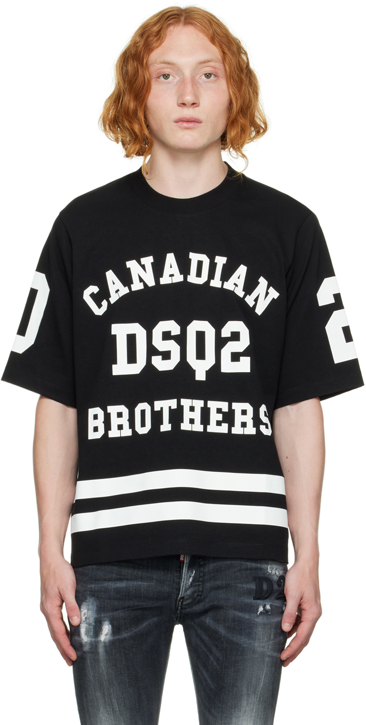 Dsquared2 Black Bros Football T-Shirt