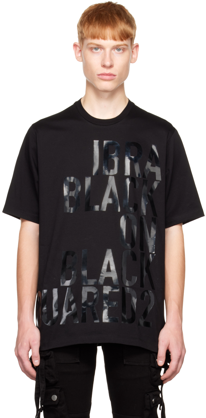 Black 'Ibra' Slouch T-Shirt by Dsquared2 on Sale