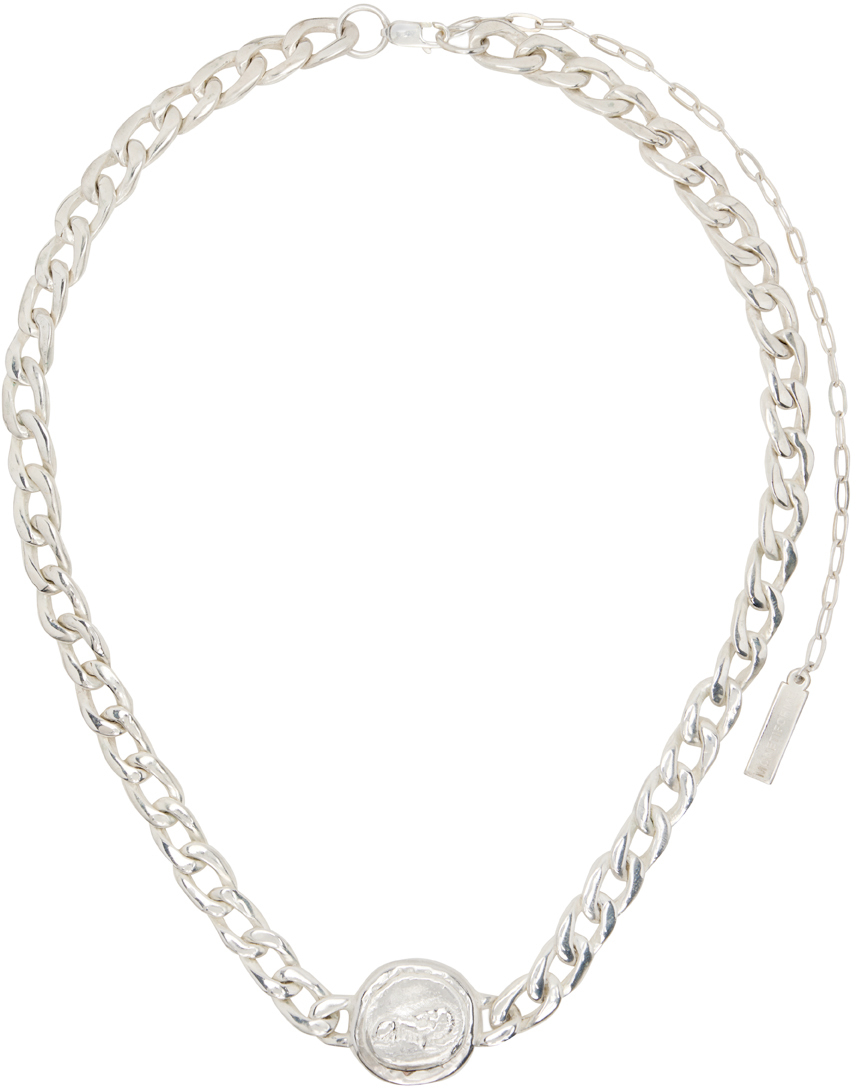 Ssense Uomo Accessori Gioielli Collane Silver Monetiforme Edition Curb Chain Necklace 