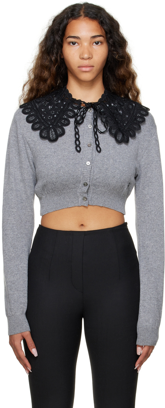 Gray Cropped Cardigan