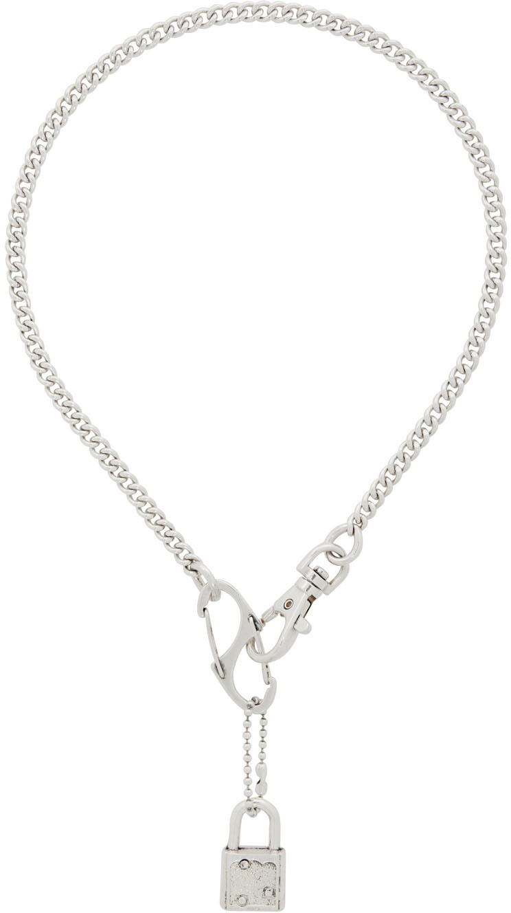 Martine Ali SSENSE Exclusive Silver Zak Lock Necklace