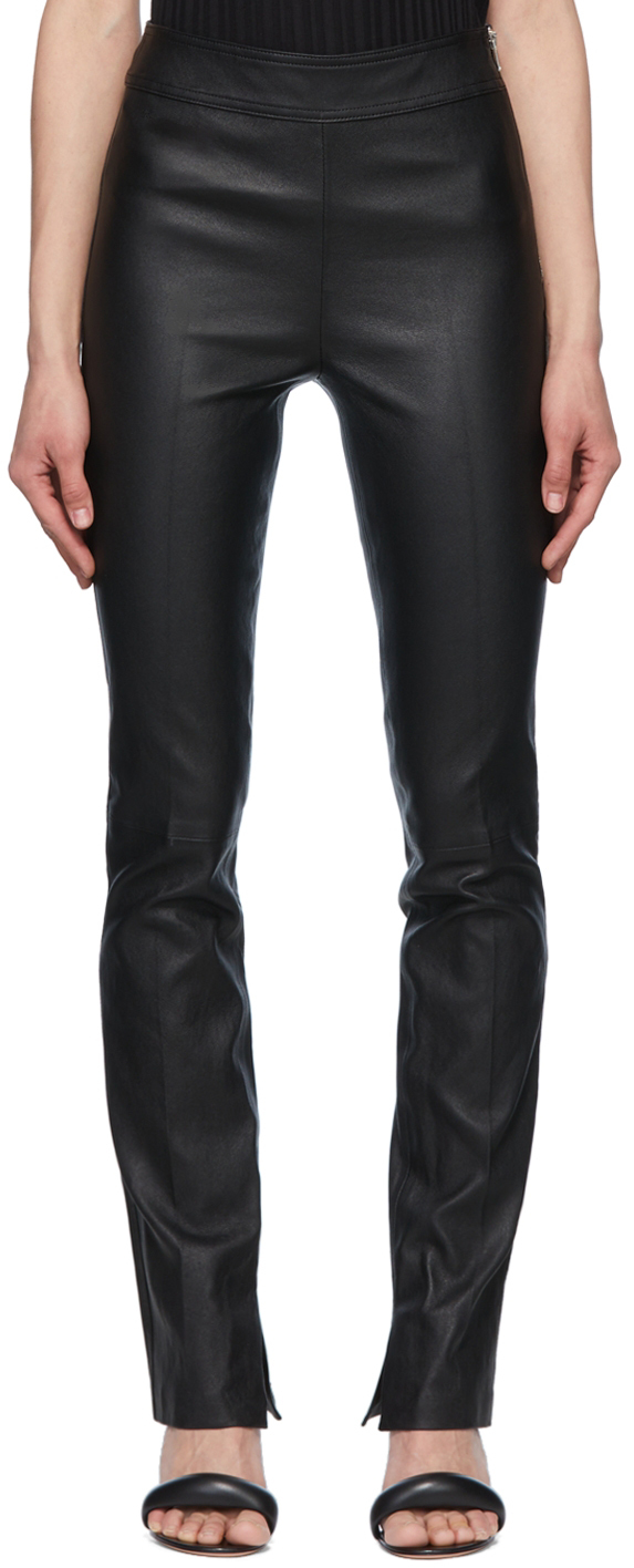 Black Core Slit Leather Pants Ssense Donna Abbigliamento Pantaloni e jeans Pantaloni Pantaloni di pelle 