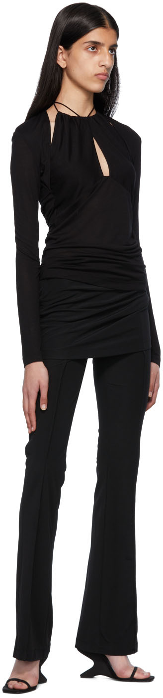 Helmut Lang Black Ls Halter Top In Basalt Black