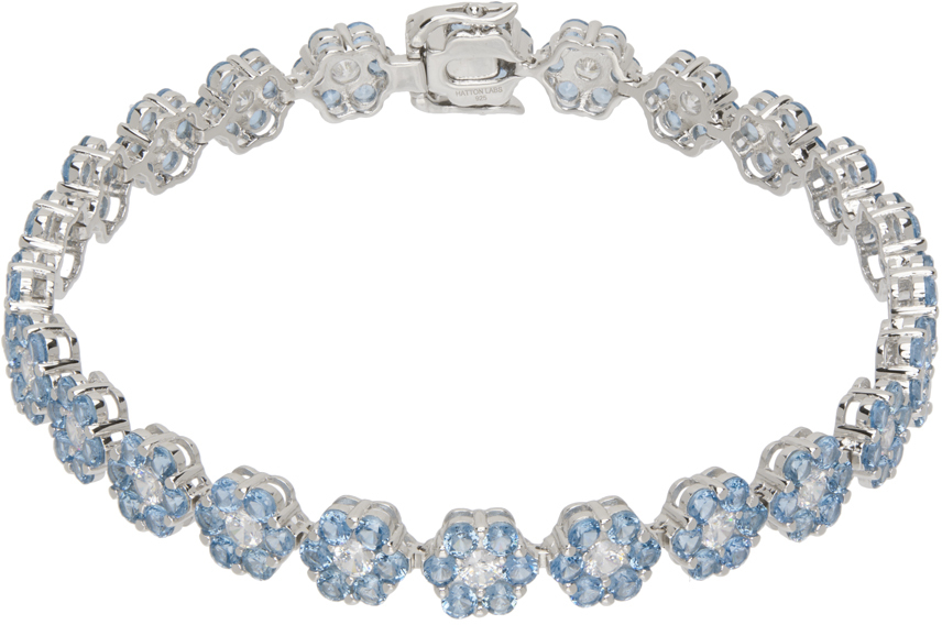 SSENSE Exclusive Silver & Blue Hatton Labs Edition Daisy Tennis Bracelet