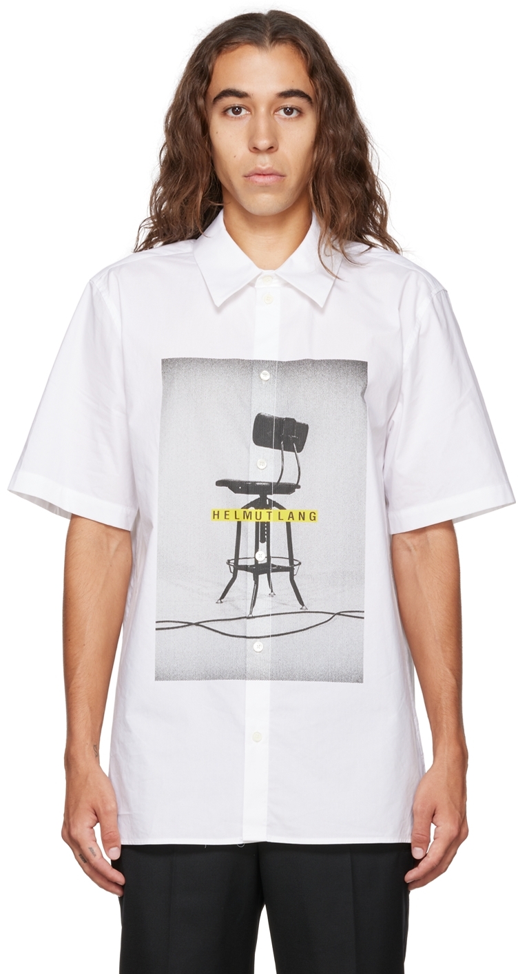 Helmut Lang White Graphic Shirt