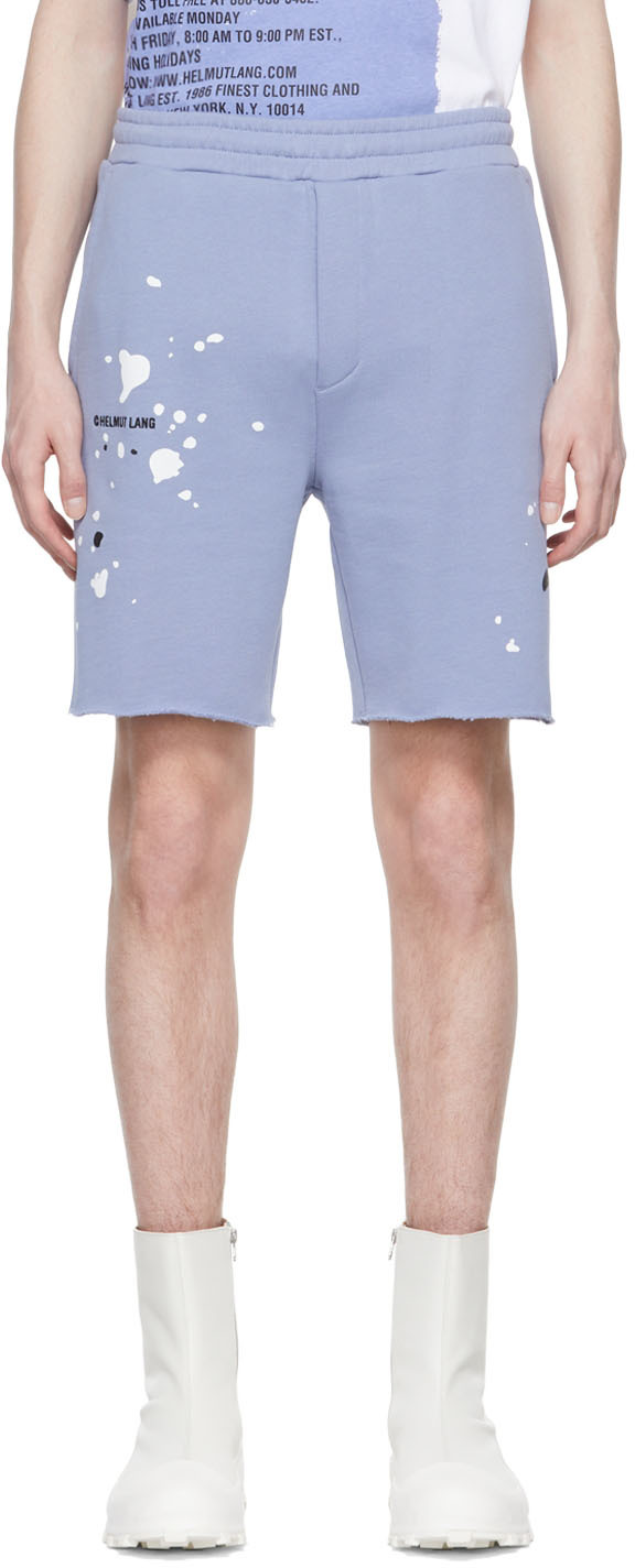 Helmut Lang Blue Cotton Shorts
