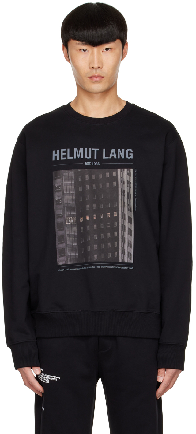 Helmut Lang Black Cotton Sweatshirt