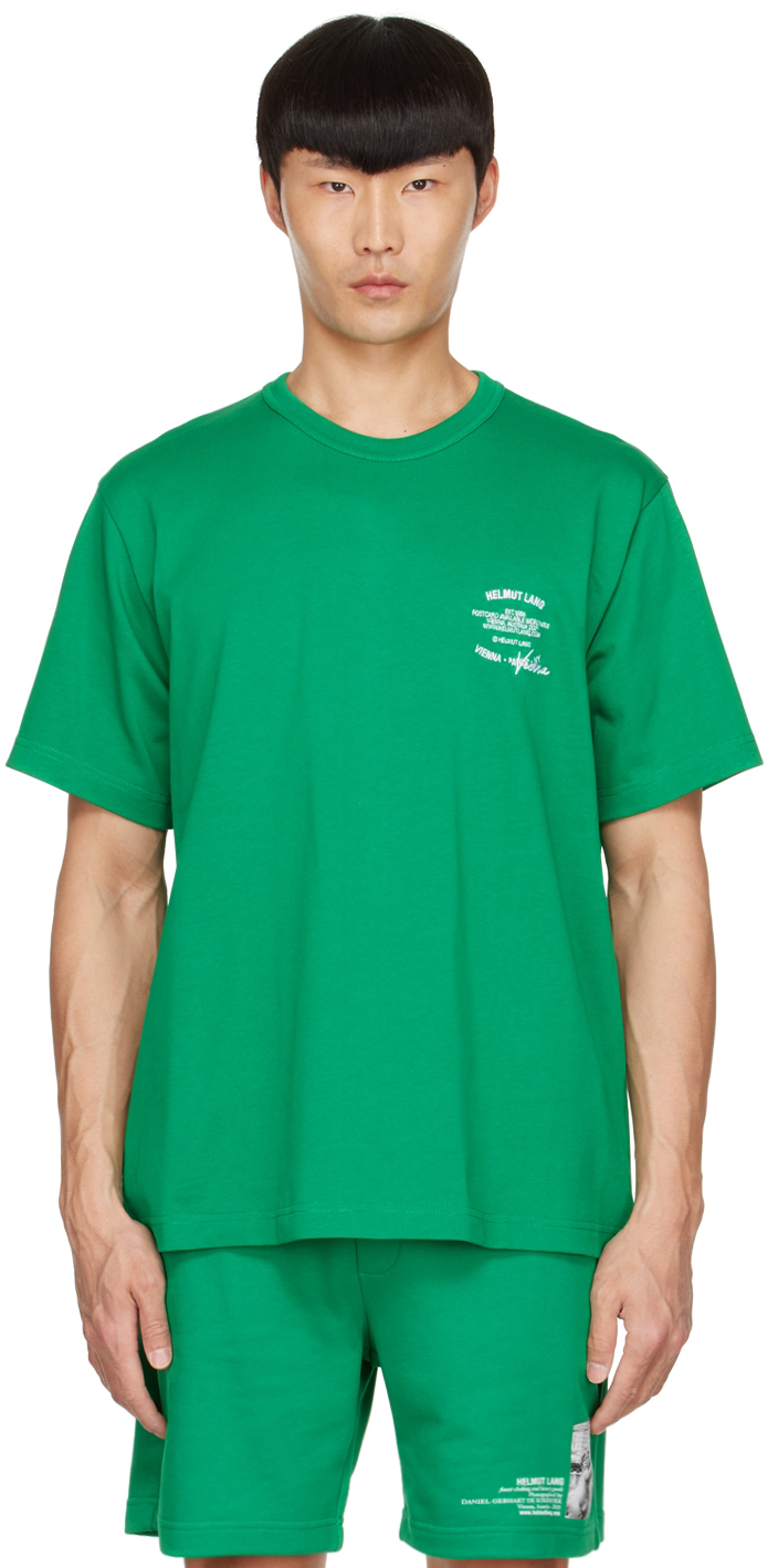 Helmut Lang Green Cotton T-Shirt