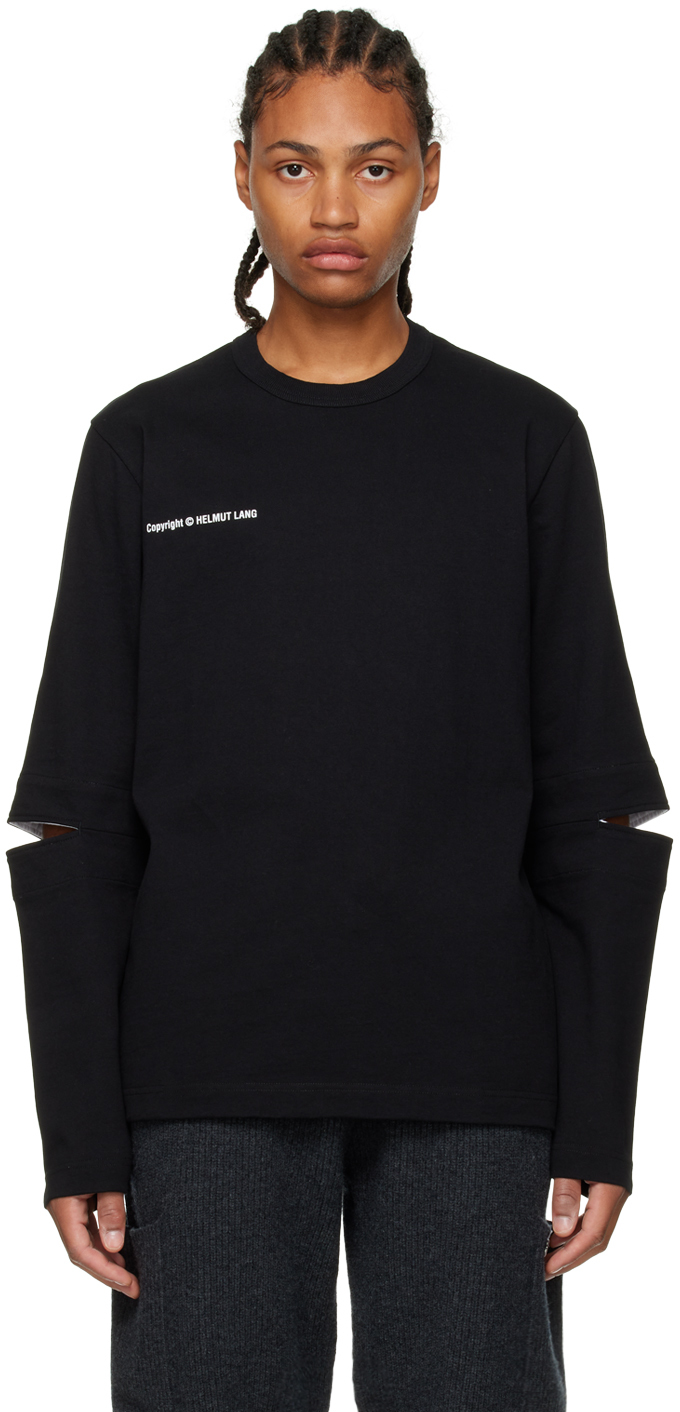 Helmut Lang Black Slash Long Sleeve T-Shirt