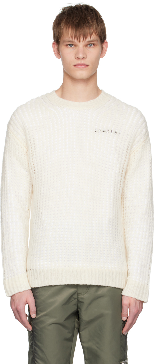 Helmut Lang Off-white Layered Sweater In Ivory - C05