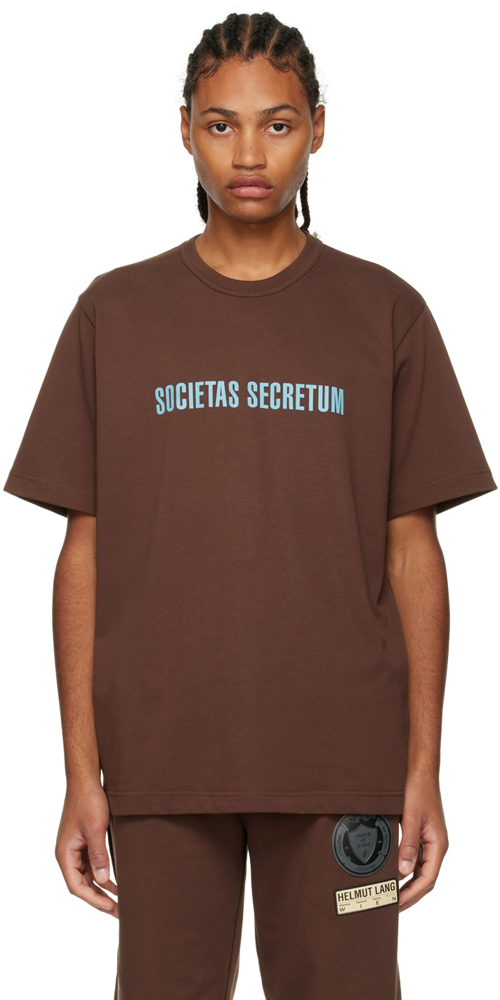 Helmut Lang Brown 'Societas' T-Shirt