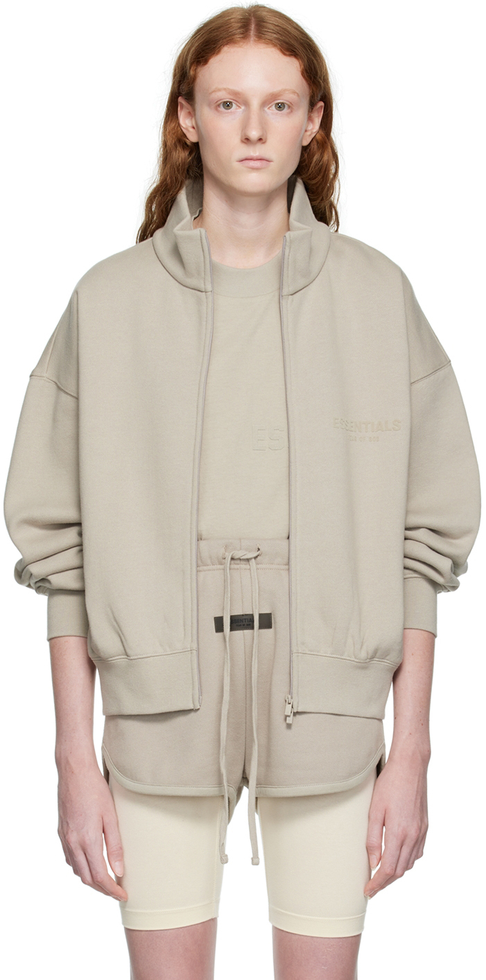Gray Full Zip Jacket by Fear of God ESSENTIALS on Sale