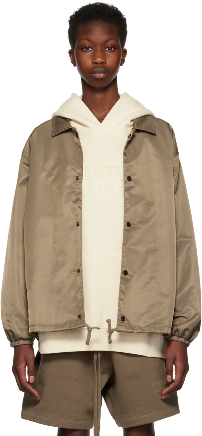 Brown '1977' Jacket by Fear of God ESSENTIALS on Sale