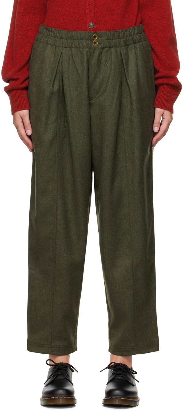 Khaki Sylvian Trousers by YMC on Sale