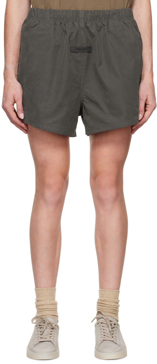Essentials Gray Cotton Shorts
