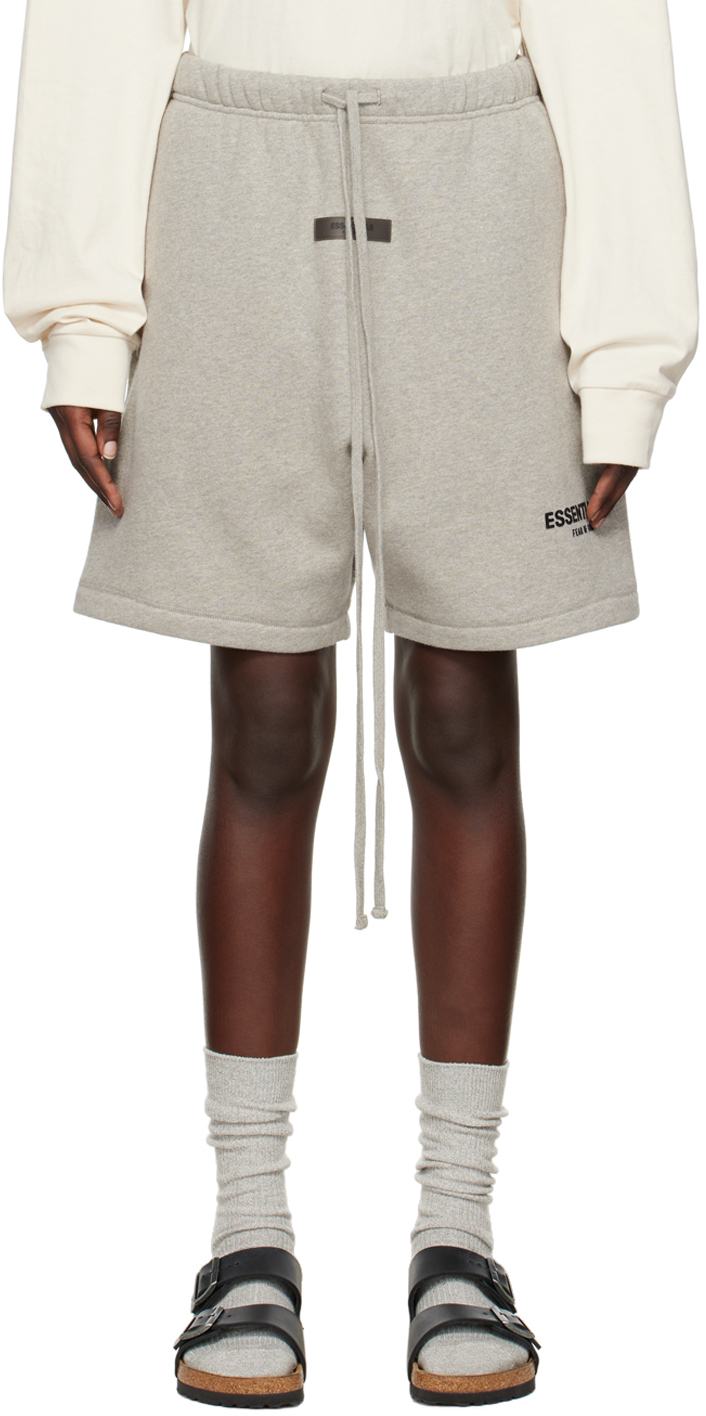 Essentials gray drawstring shorts ssense