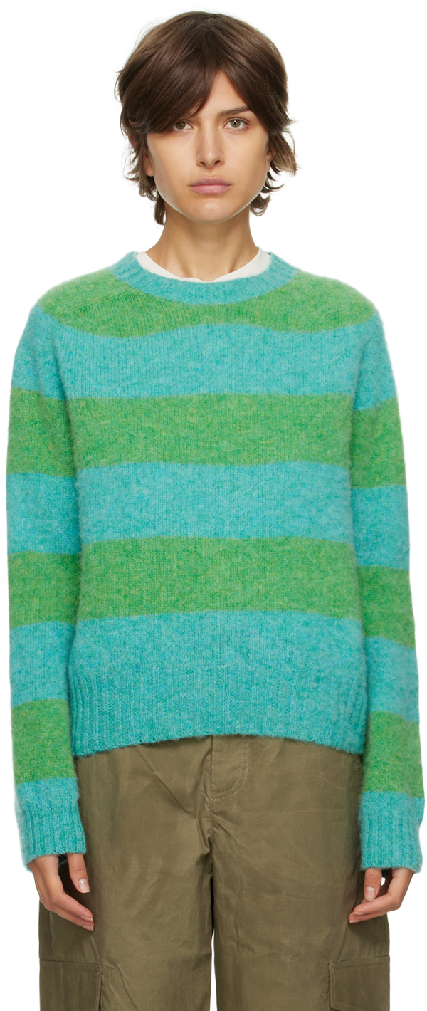 SSENSE Exclusive Blue & Green Jets Sweater