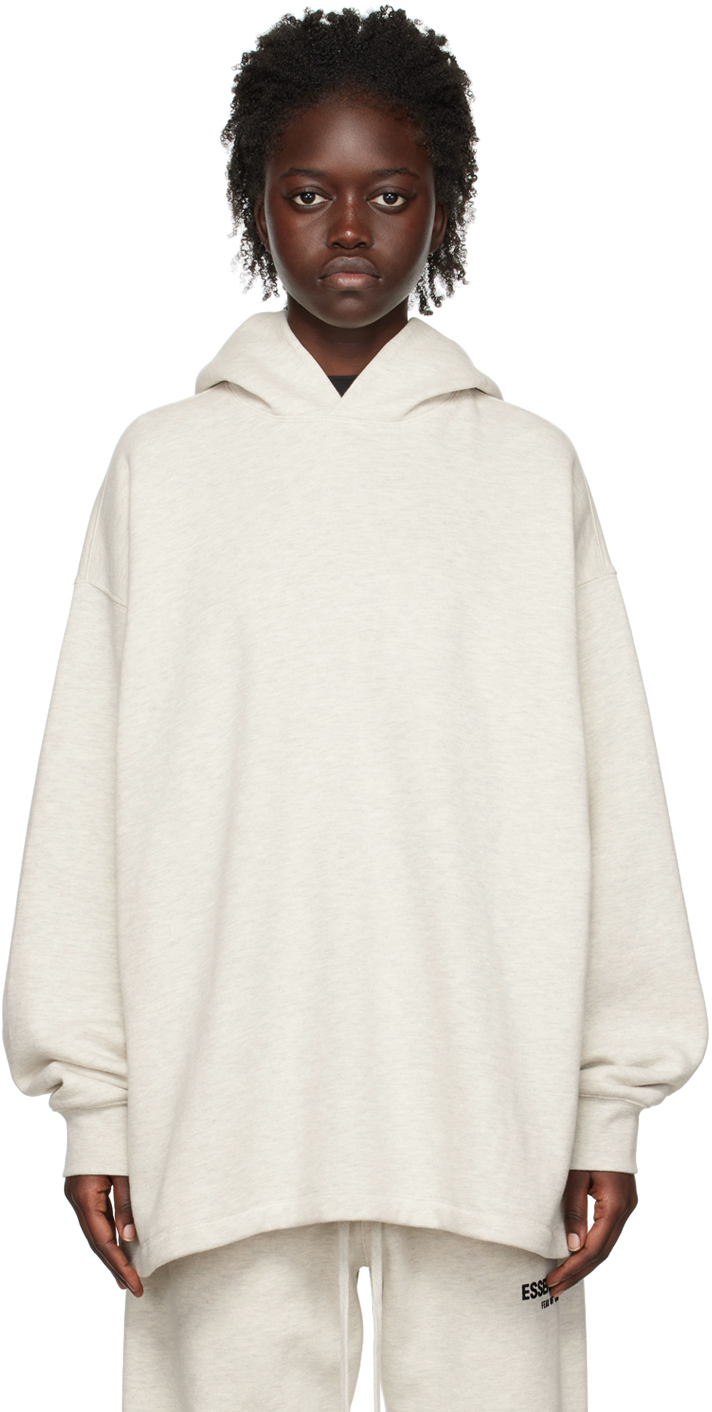 Off White Relaxed Hoodie by Fear of God ESSENTIALS on Sale