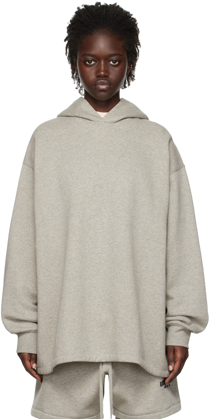 Essentials Gray Relaxed Hoodie SSENSE UK