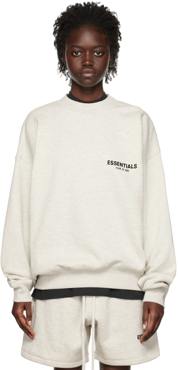 Essentials: Off-White Crewneck Sweatshirt | SSENSE