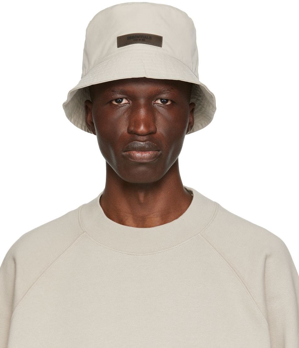 Essentials Gray Cotton Bucket Hat