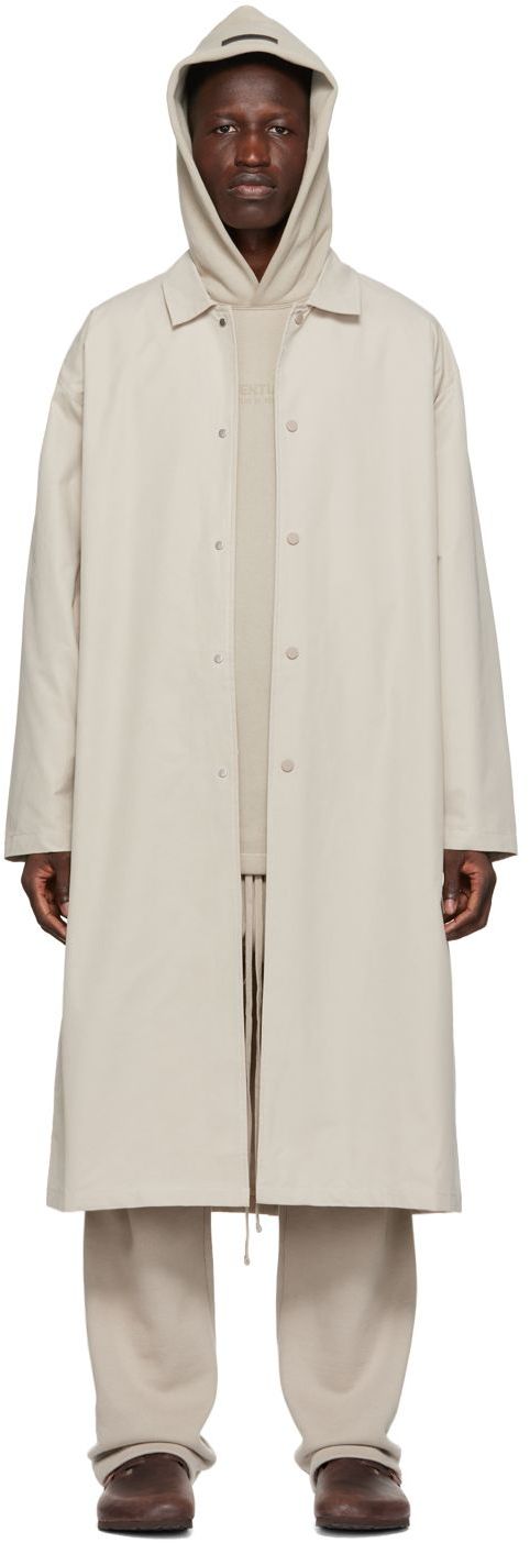 Gray Long Coat by Fear of God ESSENTIALS on Sale