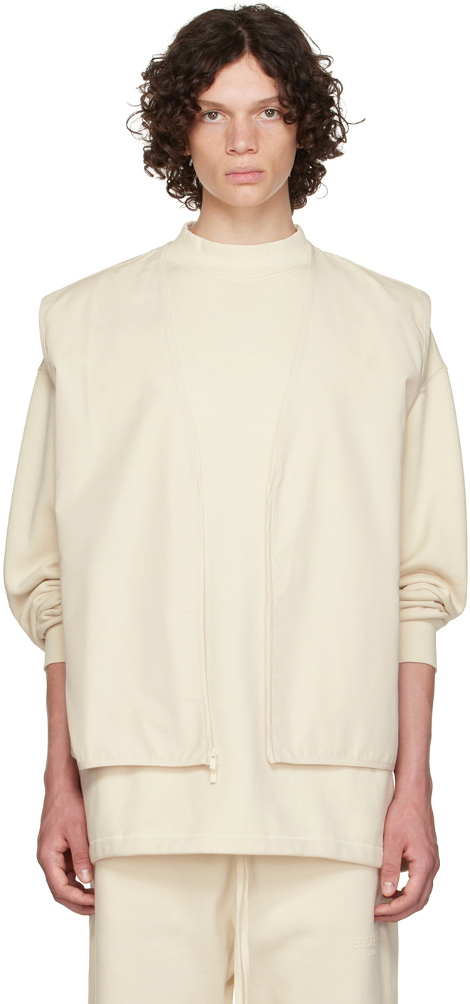Essentials Off-White Cotton Vest