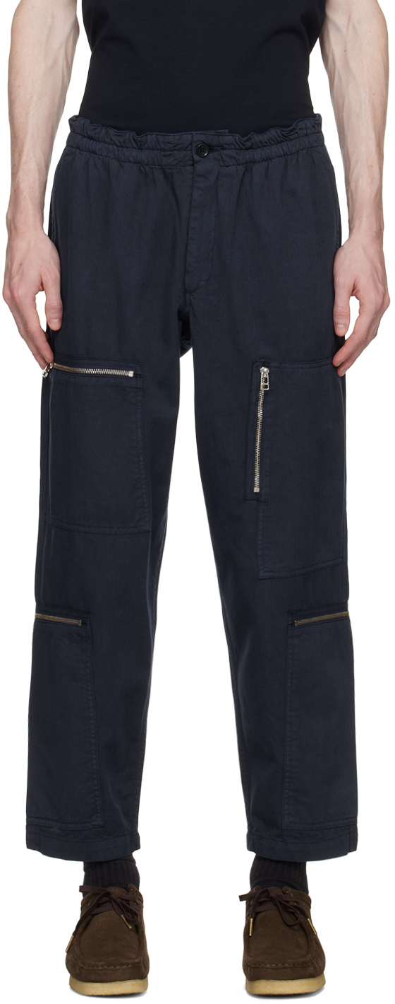 Shop Ymc You Must Create Navy Flight Trousers In 40-navy