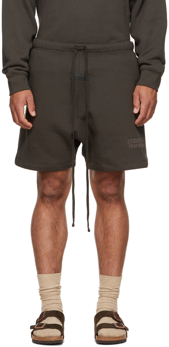 Essentials Gray Flocked Shorts