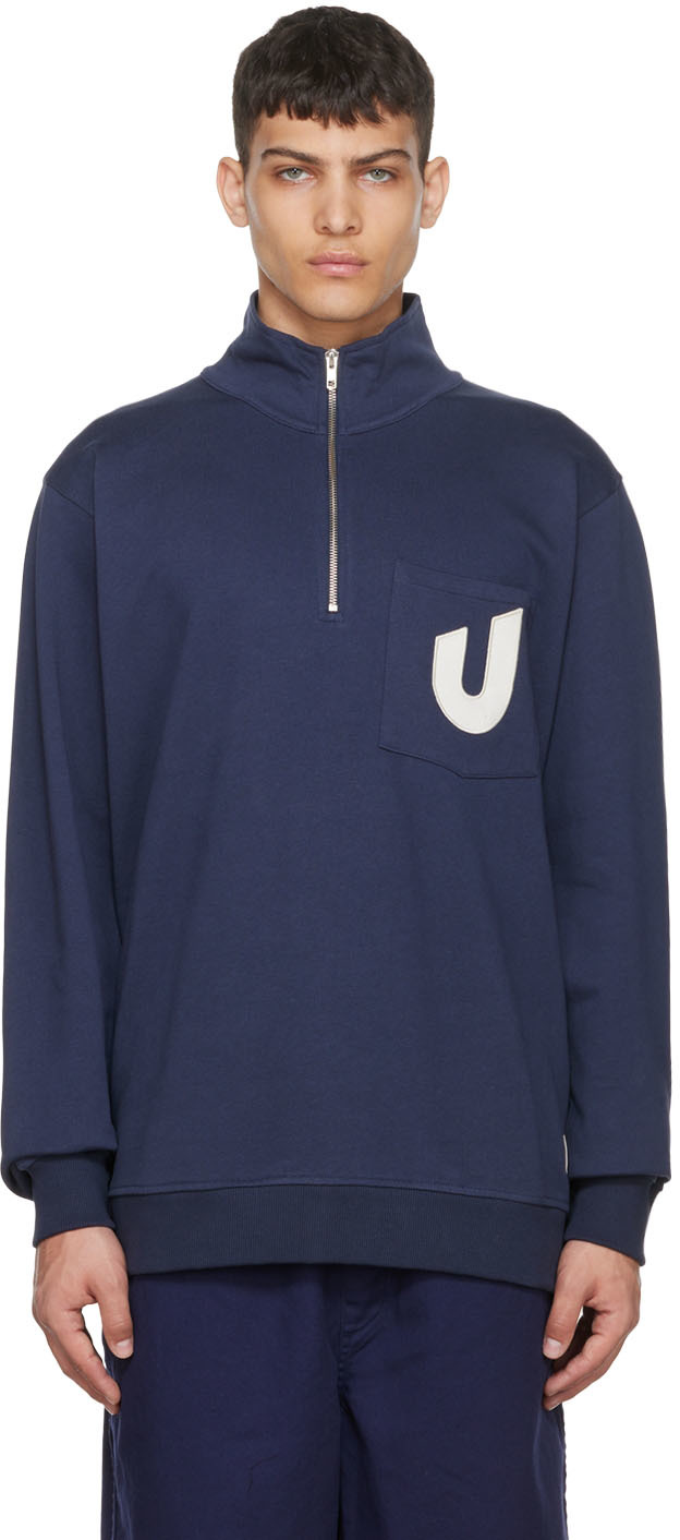 Shop Ymc You Must Create Navy Umbro Edition Sweatshirt In Navy Blazer