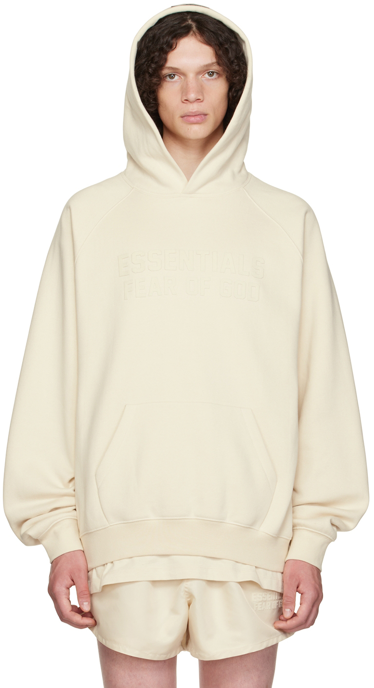 Off White Raglan Hoodie by Fear of God ESSENTIALS on Sale