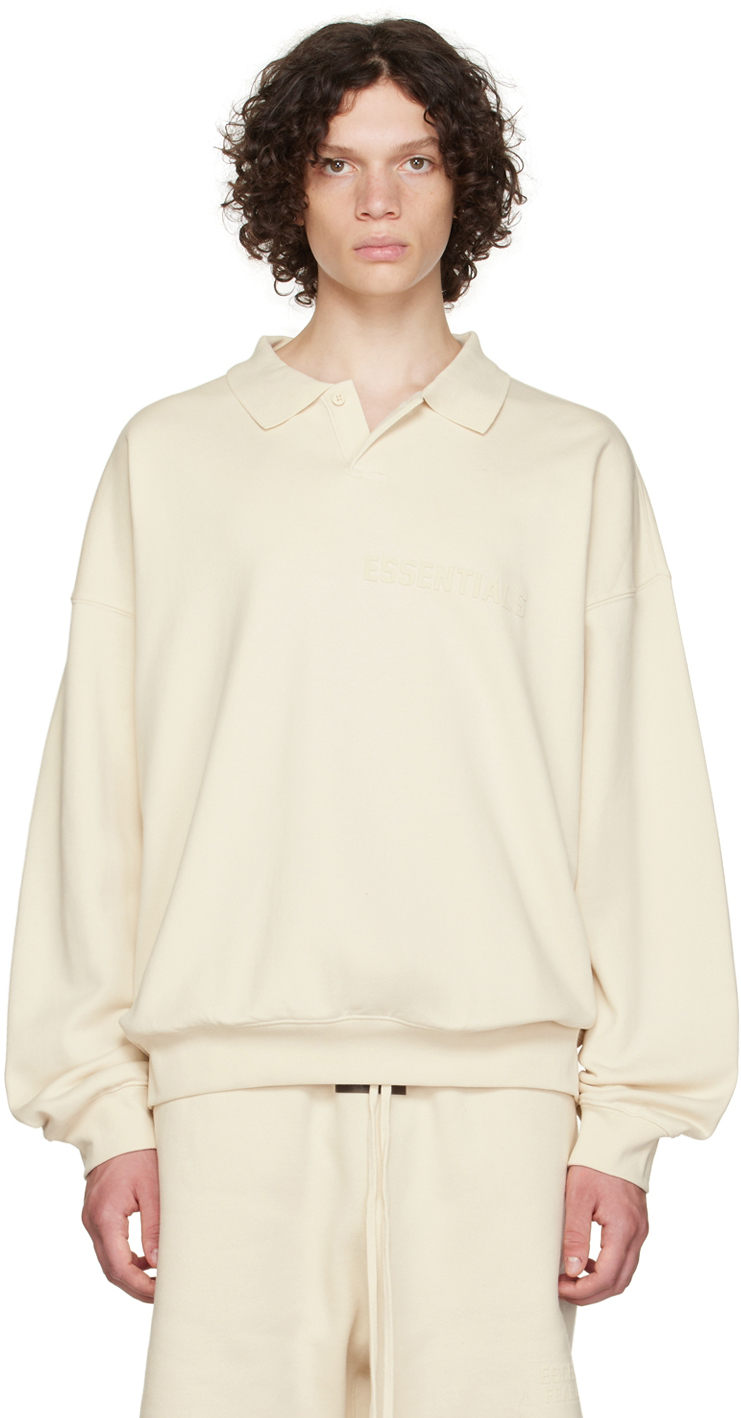 Essentials Off-White Long Sleeve Polo