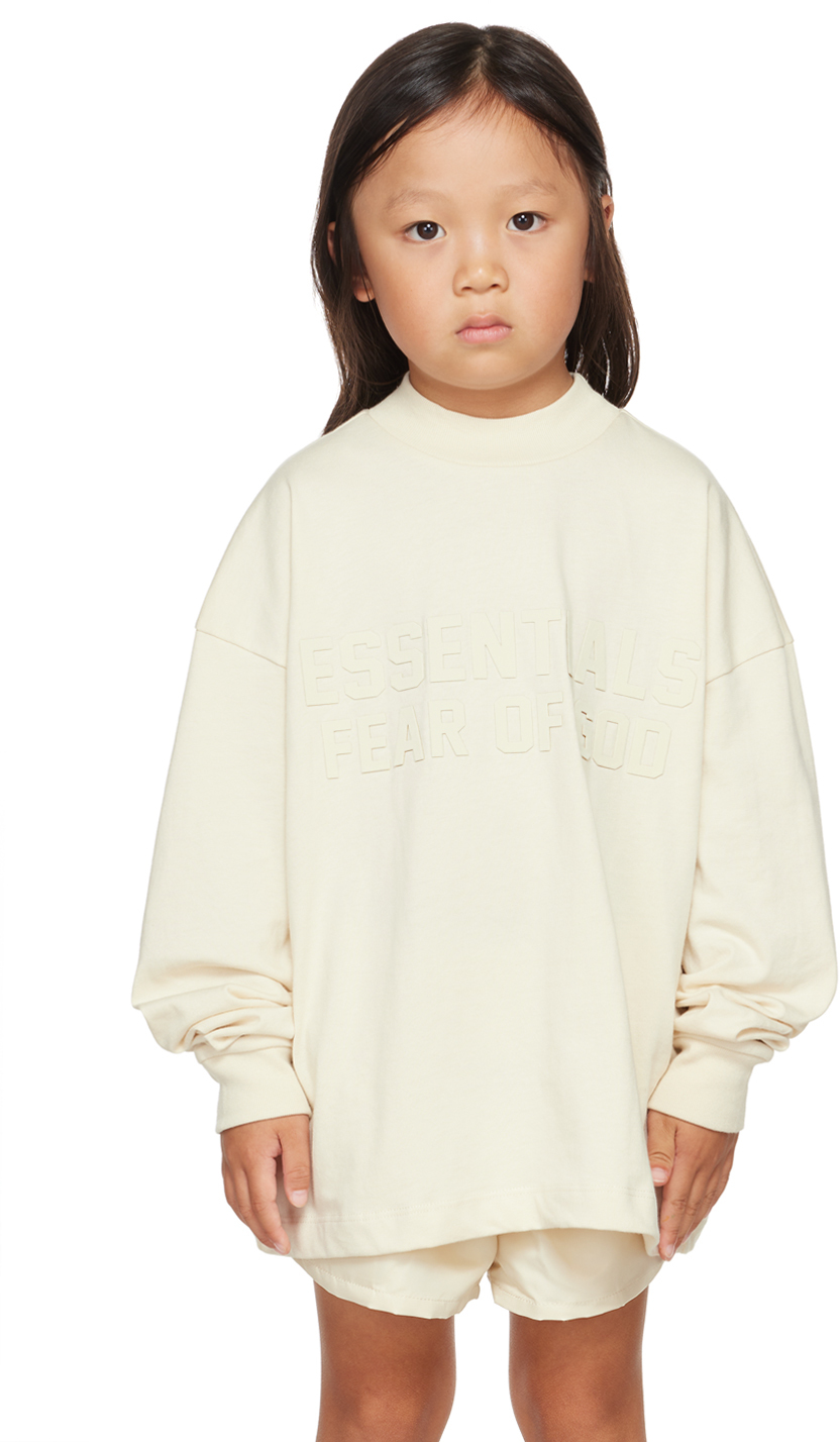Essentials Kids Off-White Logo Long Sleeve T-Shirt