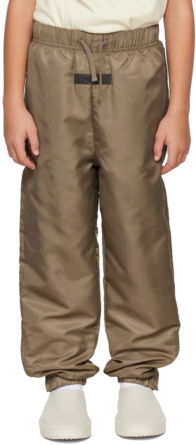 Essentials Kids Brown Nylon Track Pants