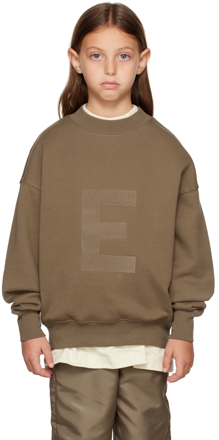 Essentials Kids Brown Logo Sweatshirt
