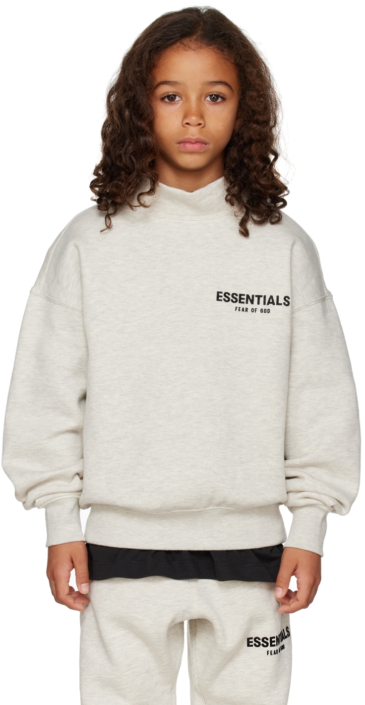 Kids Off-White Mock Neck Sweatshirt by Essentials | SSENSE