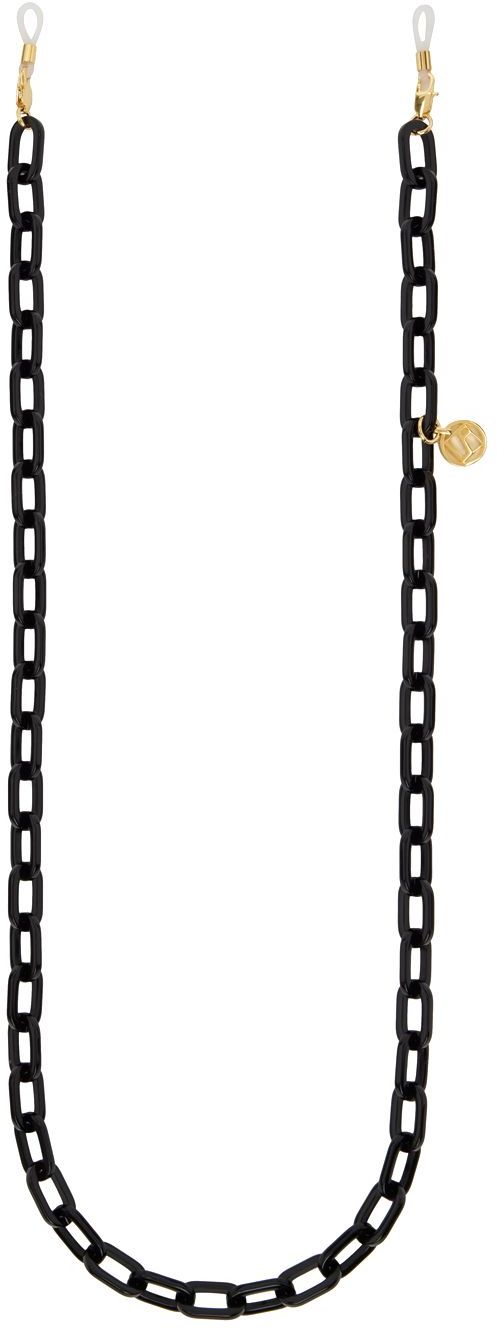 LINDA FARROW: Black Square Sunglasses 