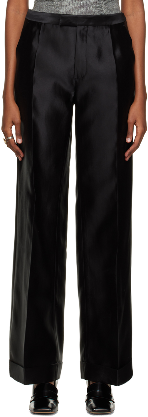 Black Mikado Trousers by Maison Margiela on Sale