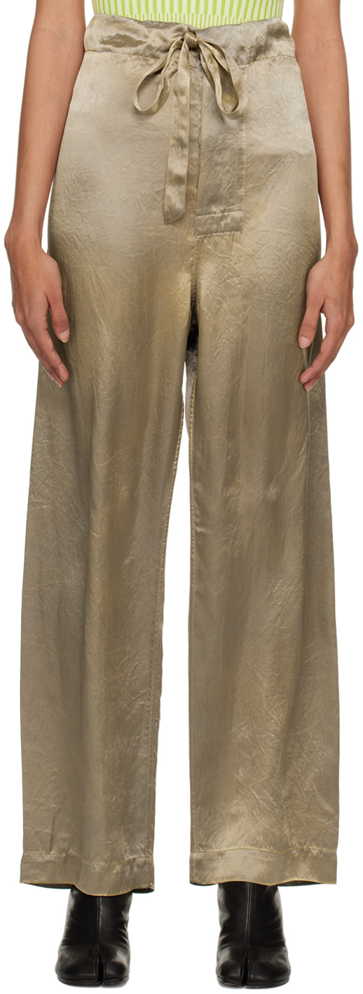 Pantalon Jambes Larges En Soie Mix Maison Margiela - Taille IT44 (US10) - Neuf Avec étiquettes - Couleur Ivoire