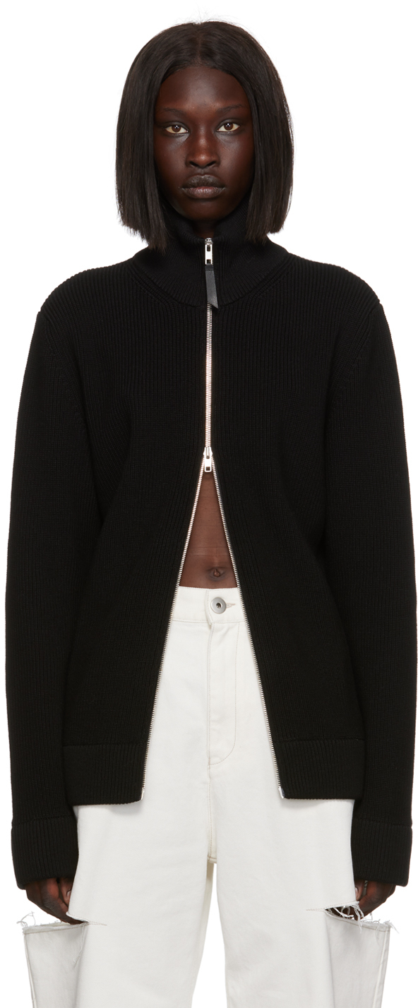 Maison Margiela: Black Zip Sweater | SSENSE