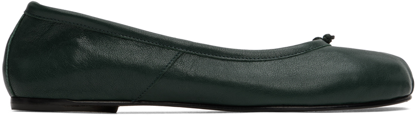 Maison Margiela Green Tabi Ballerina Flats | Smart Closet