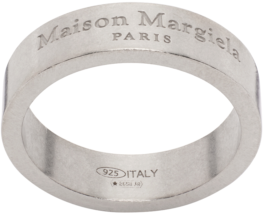Maison Margiela Logo Ring in Silver for Men Metallic Mens Jewellery 