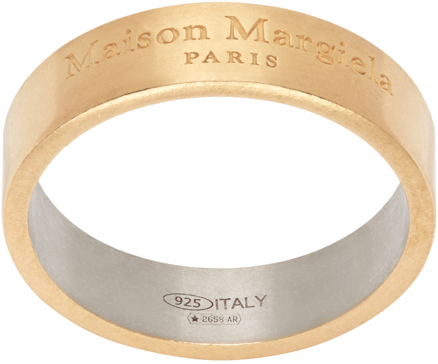 Maison Margiela: Gold Logo Ring | SSENSE