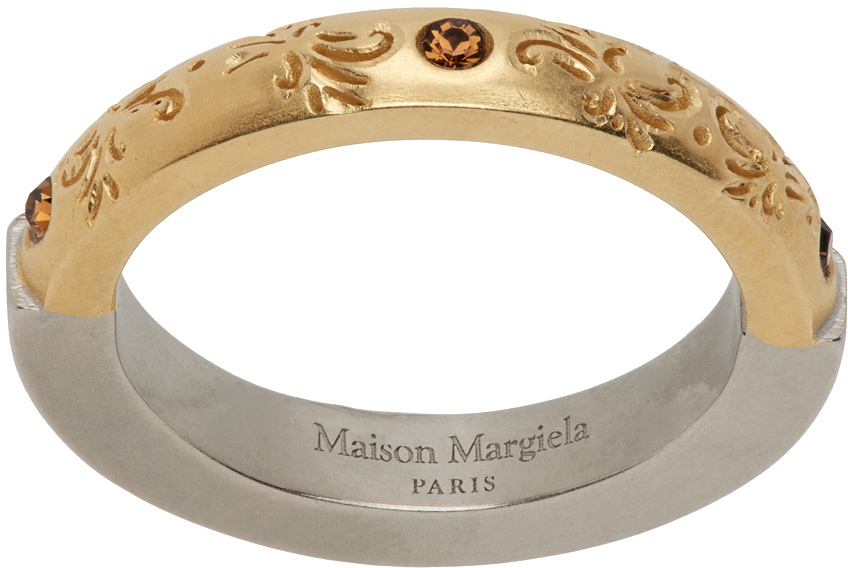 Gold & Silver Engraved Ring