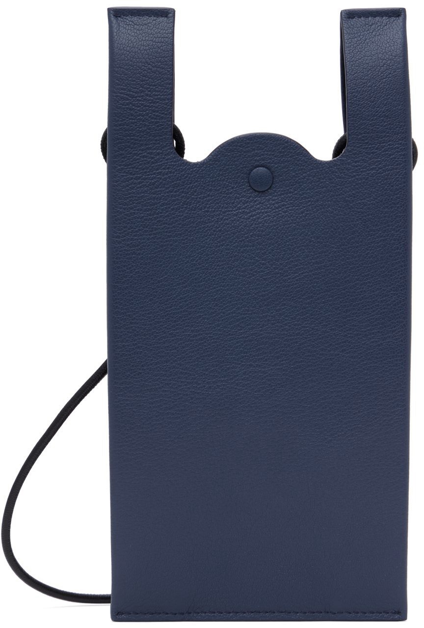 Navy Phone Holder Pouch In Blue