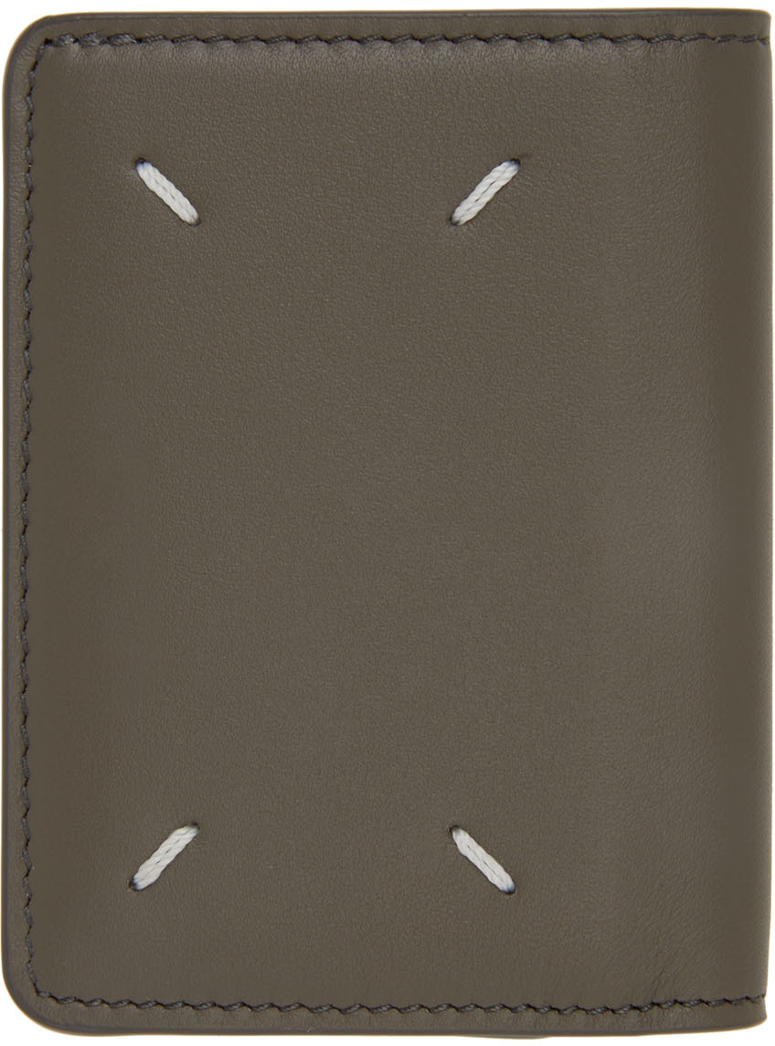 Maison Margiela: Gray Leather Card Holder | SSENSE