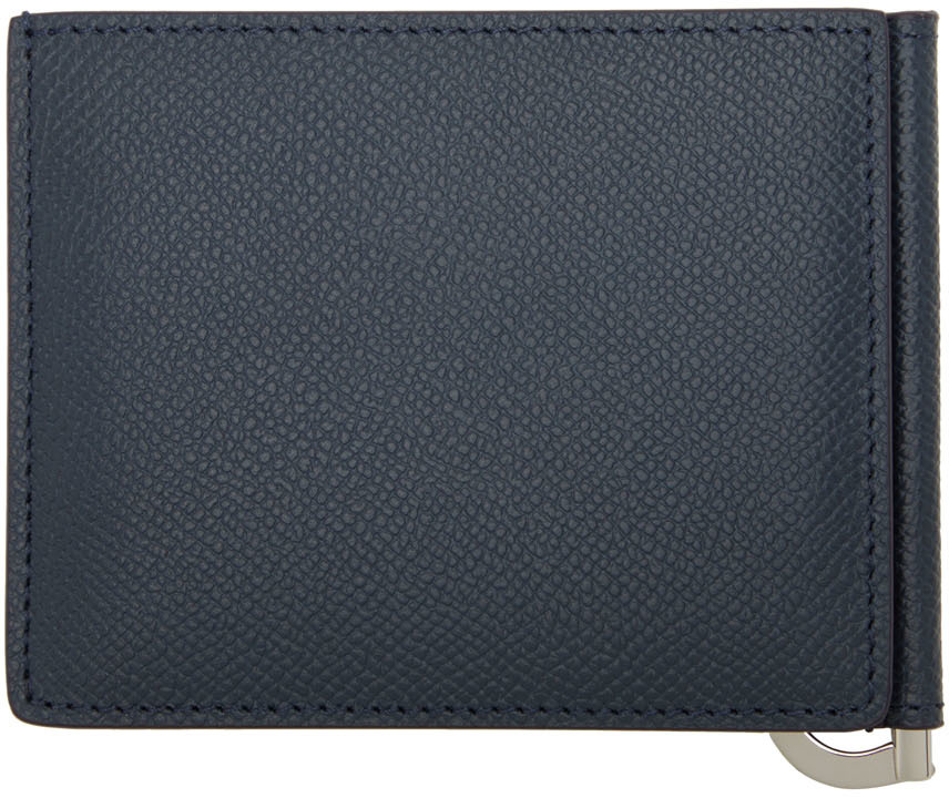 Maison Margiela Navy Leather Trifold Wallet